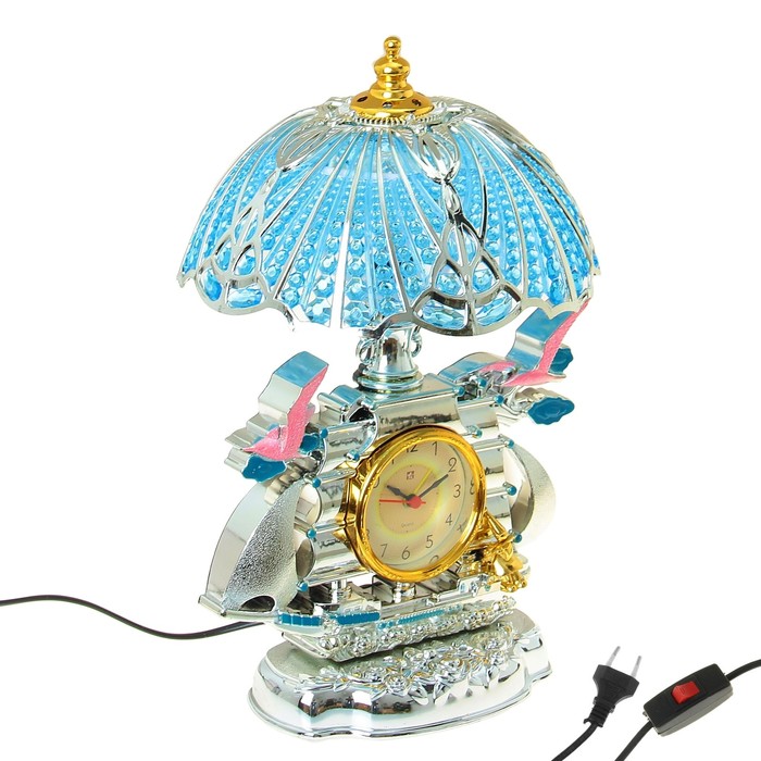 Часы-светильник с будильником "Корабль с чайками"