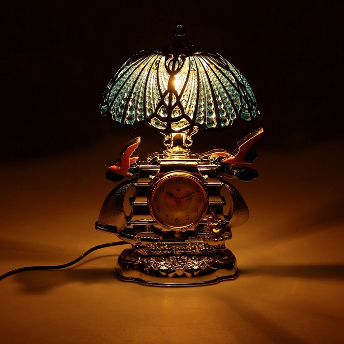 Часы-светильник с будильником "Корабль с чайками"