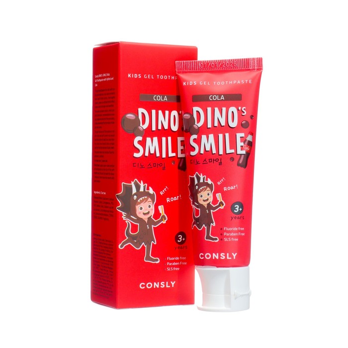 Детская гелевая зубная паста Consly DINOs SMILE c ксилитом и вкусом колы 60 г 125₽