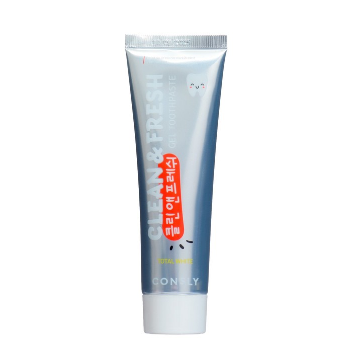 

Гелевая зубная паста Consly Total White отбеливающая, с фтором, 105 гр