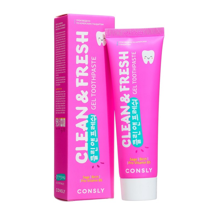 Гелевая зубная паста Consly CleanFresh с экстрактами шалфея и провитамином B5 105 гр 139₽