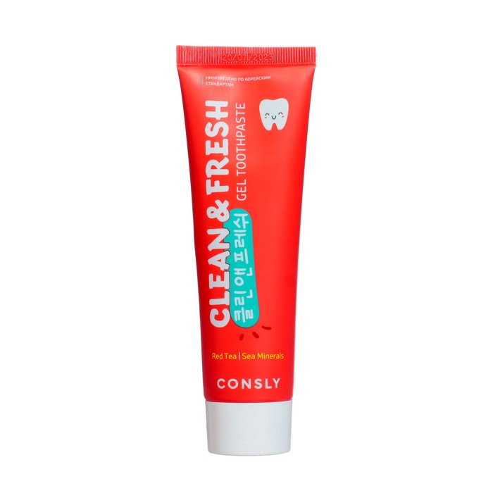 

Гелевая зубная паста Consly Clean&Fresh с экстрактом красного чая и морскими минералами, 105