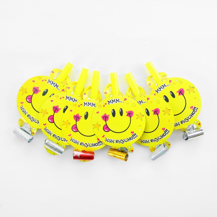 Язычок-кругляш "Ммм...вкусно", набор 6 шт., бумага, d=7 см