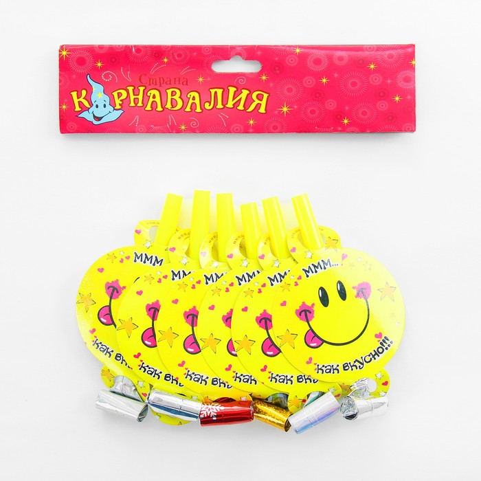 Язычок-кругляш "Ммм...вкусно", набор 6 шт., бумага, d=7 см