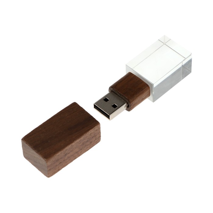 фото Флешка e 310 dark wood, 16 гб, usb2.0,чт до 25 мб/с,зап до 15 мб/с, красная подсветка