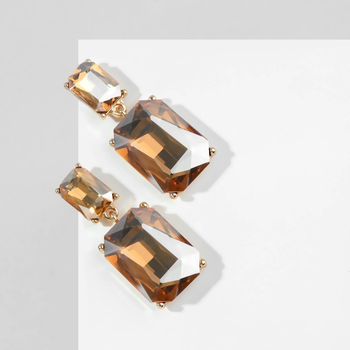 

Серьги со стразами «Клео» классика, цвет золотистый в золоте