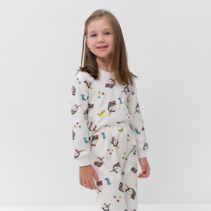 

Пижама детская для девочки, цвет белый, рост 116 см