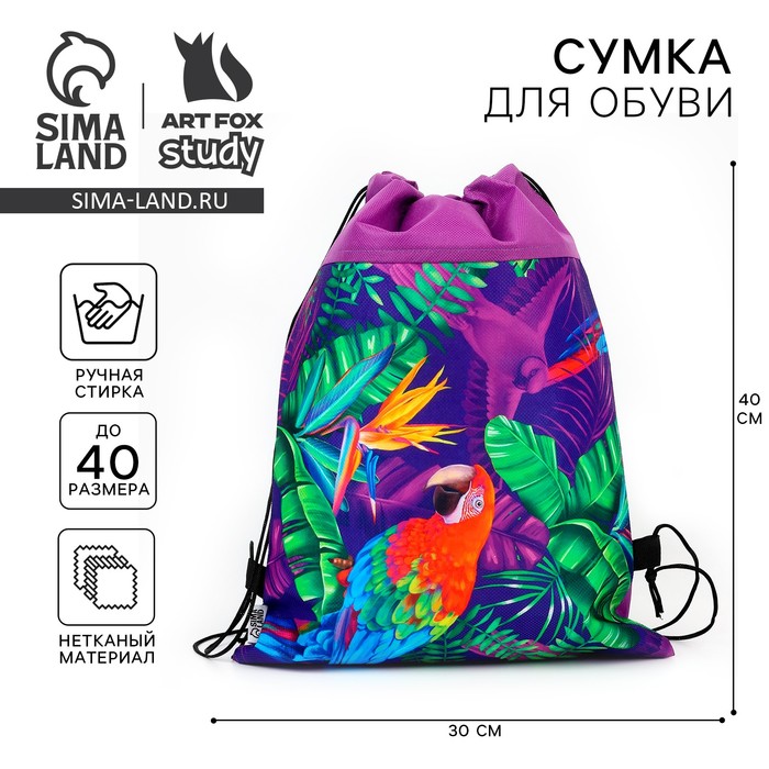

Мешок для обуви «Яркие тропики» нетканное полотно, размер 30 х 40 см