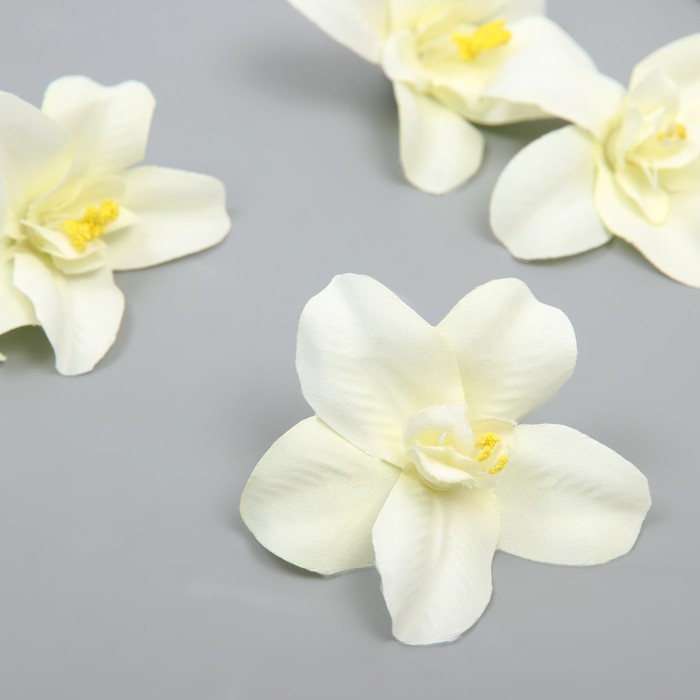 Бутон на ножке для декорирования Орхидея белая 7,5х8 см