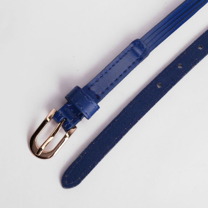 Ремень женский "Тереза", пряжка под золото, ширина 1,5см, цвет синий