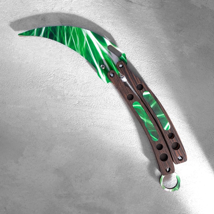 Сувенир деревянный Нож-бабочка. Керамбит, зеленый