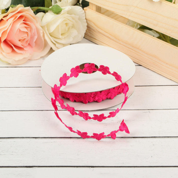 Лента декоративная "Нежность", цвет малиновый