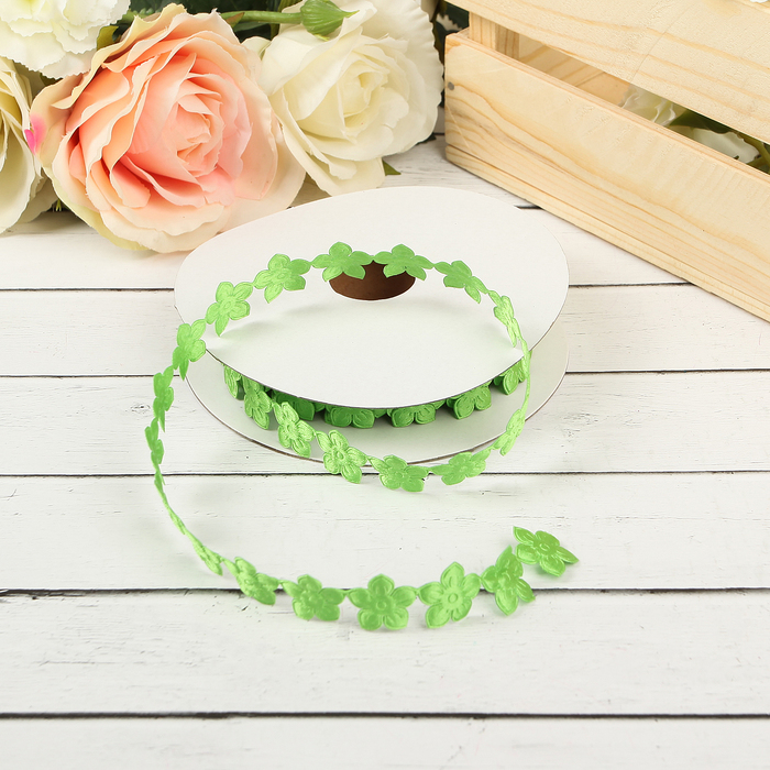 Лента декоративная "Нежность", цвет зелёный