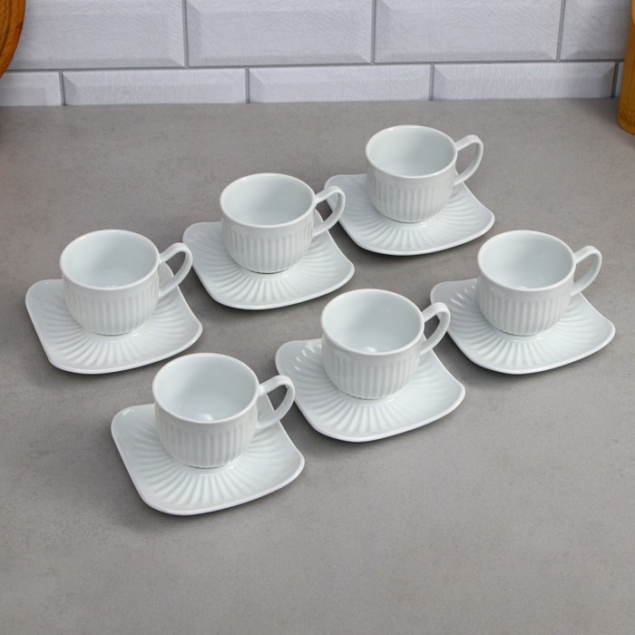 фото Чайный сервиз laren, 12 предметов, 6 чашек 200 мл, фарфор, иран керамика ручной работы