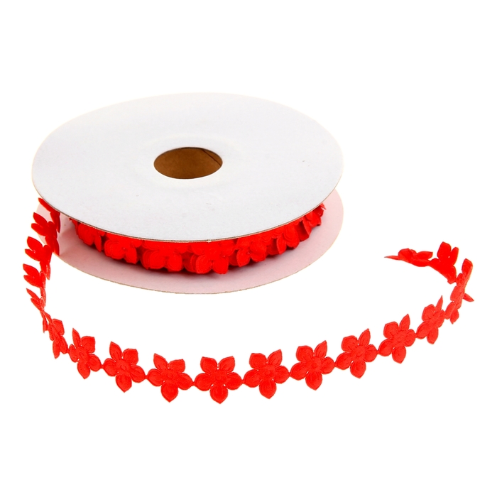 Лента декоративная "Нежность", цвет красный