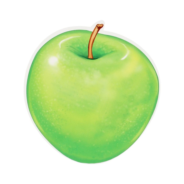 цена Плакат вырубной Зелёное яблоко 10х9 см