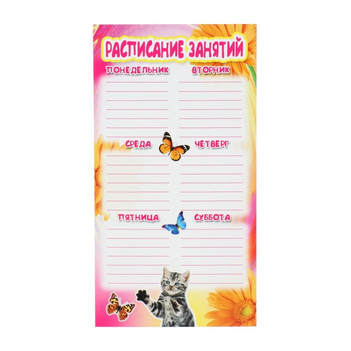 Расписание Кошка и бабочка 20х11 см расписание кошка и бабочка 20х11 см 20 шт