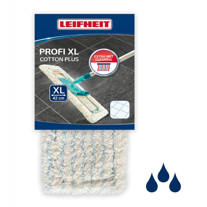 Насадка для швабры Leifheit Profi XL насадка для поломоя leifheit profi xl super soft hausrein для паркета 42х15 5см микрофибра