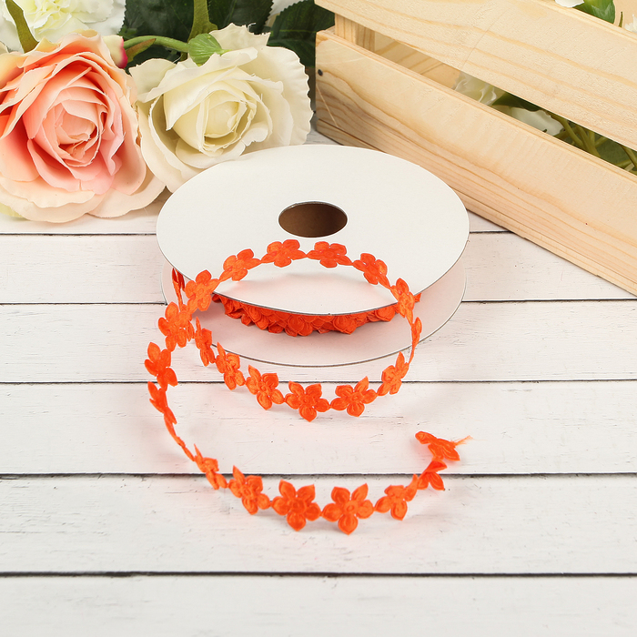 Лента декоративная "Нежность", цвет оранжевый