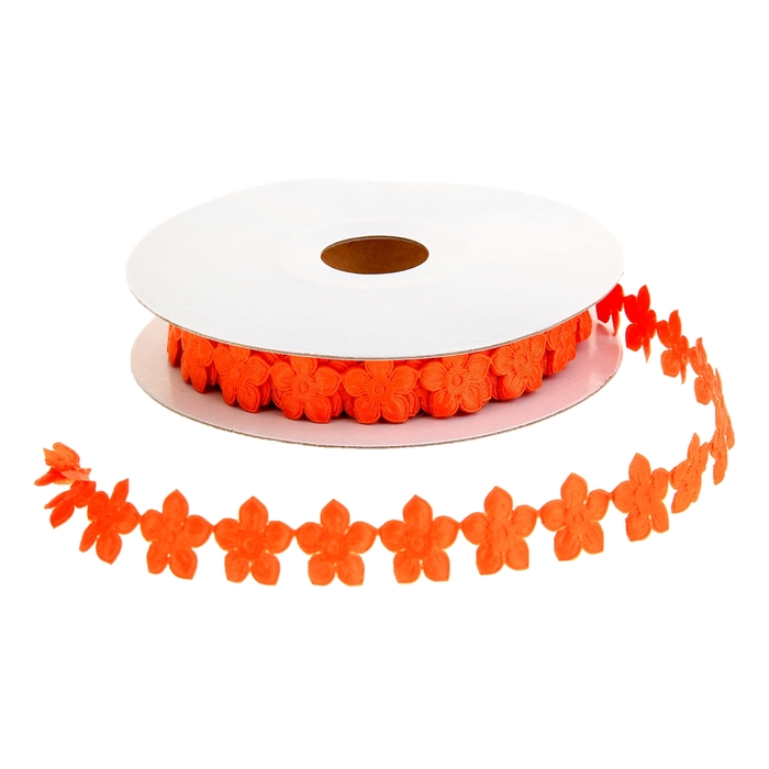 Лента декоративная "Нежность", цвет оранжевый