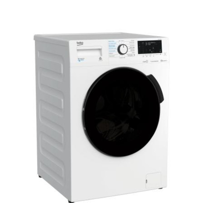 фото Стиральная машина beko wdb7425r2w , сушка, класс в, 1200 об/мин, 7 кг, бело-чёрная