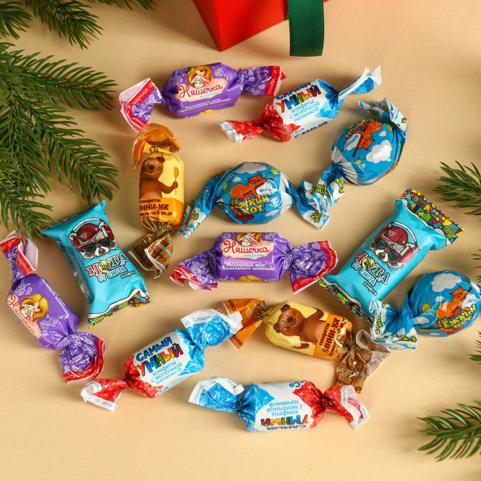 Сладкий детский подарок «Енотик»: маршмеллоу и шоколадные конфеты, 250 г.