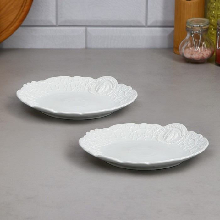 Набор тарелок плоских Veronica, круглые, маленькие, фарфор, Иран форма для запекания veronica 3 л белая фарфор иран