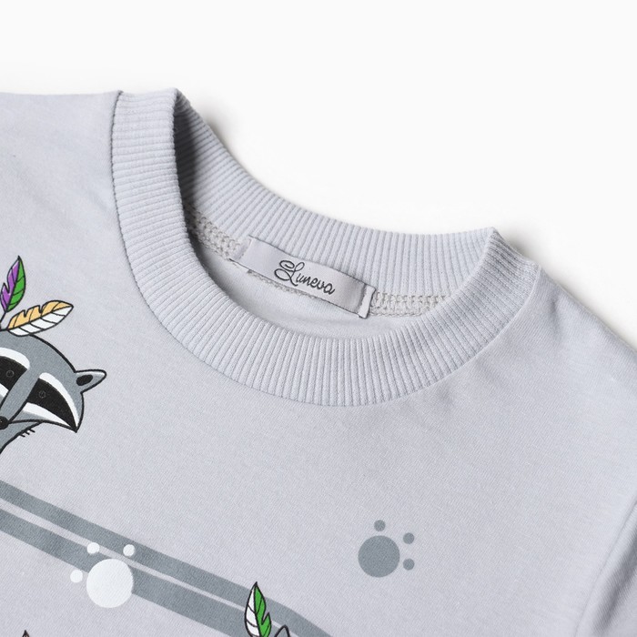 Пижама для мальчика, цвет серый, рост 86 см