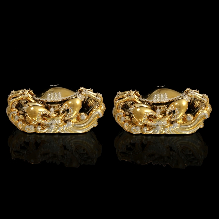 Сувенир керамика под золото "Краб" 12,5х14х28 см