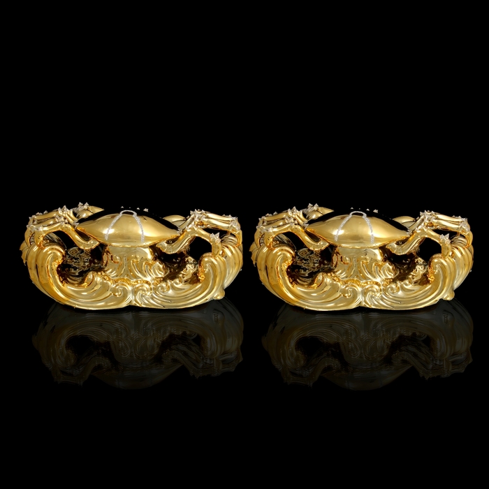 Сувенир керамика под золото "Краб" 12,5х14х28 см