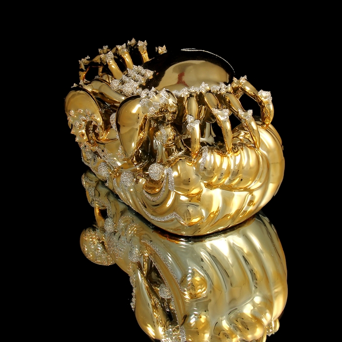 Сувенир керамика под золото "Краб" 12,5х14х28 см