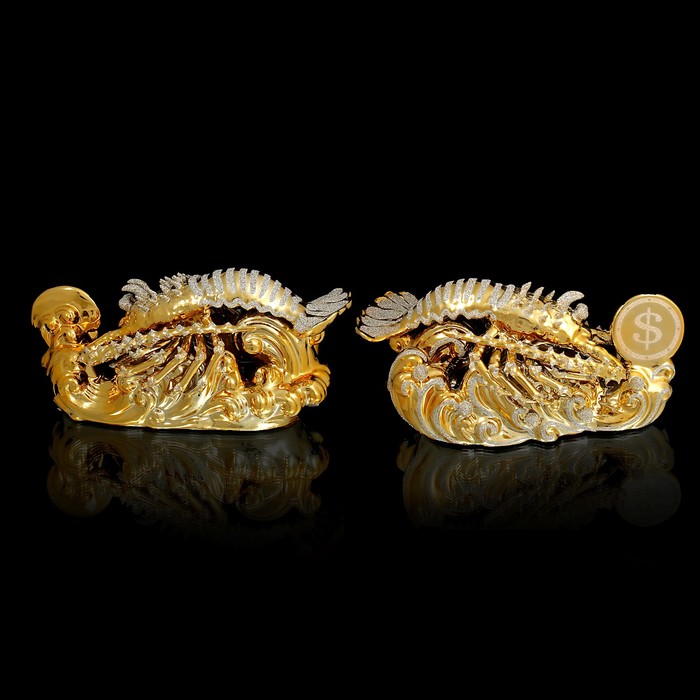 Сувенир керамика под золото "Омар" 12,5х14х28 см