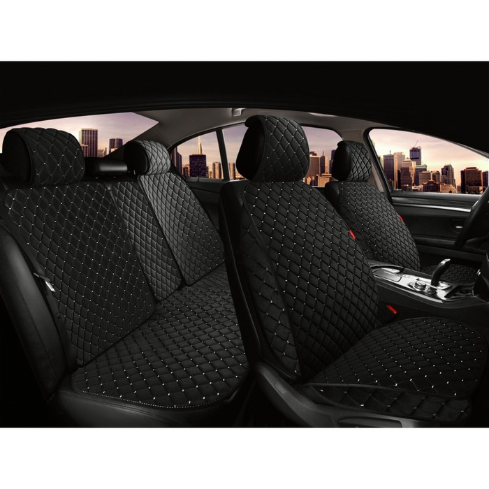 

Накидки на весь салон CarFashion SOKOL PLUS, цвет черный/черный/бежевый