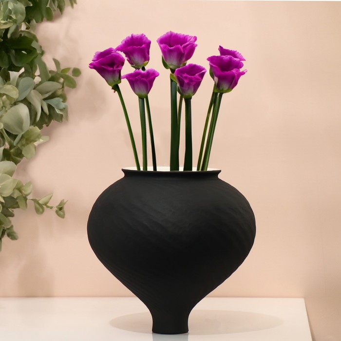 Ваза для цветов декоративная «Лаура» цвет чёрный 20 х 16 х 16 см ваза декоративная металлическая вещицы фактура цвет серый 16×16×25 см