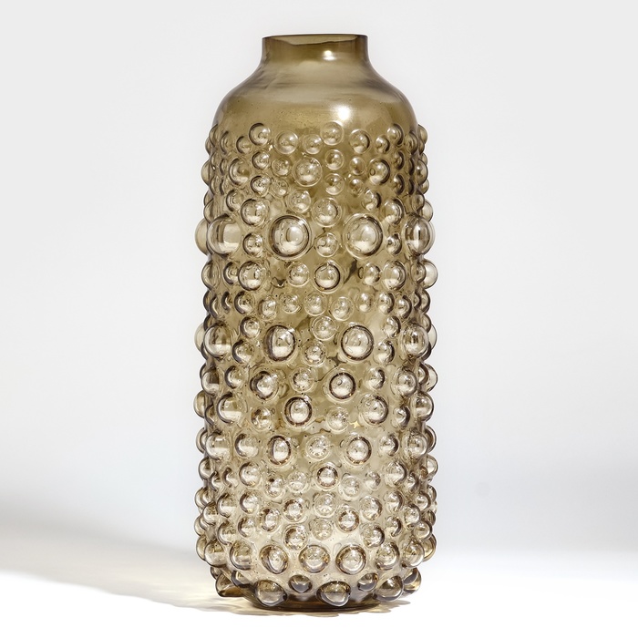 Ваза для цветов «Мальва» из темного прозрачного стекла 30 х 15 х 15 см ваза бутыль суромна из прозрачного серого стекла 29 х 16 х 16 см