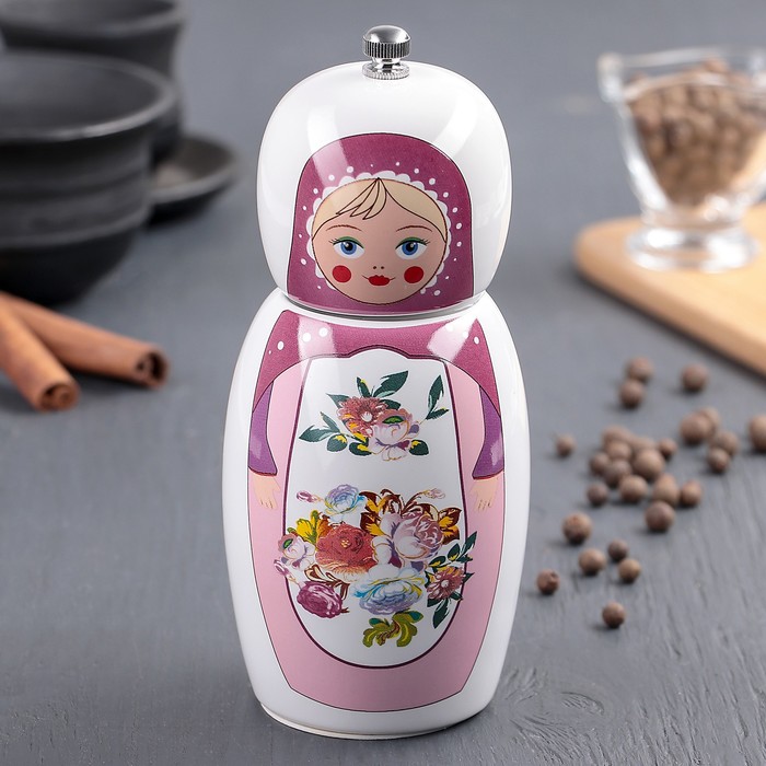 Мельница для специй "Матрешка жостовская"
