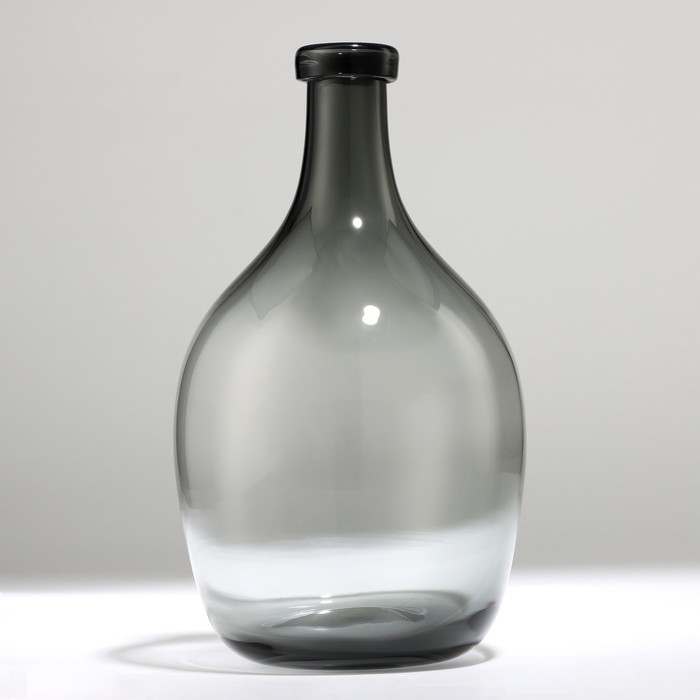Ваза-бутыль «Суромна» из прозрачного серого стекла, 29 х 16 х 16 см цена и фото