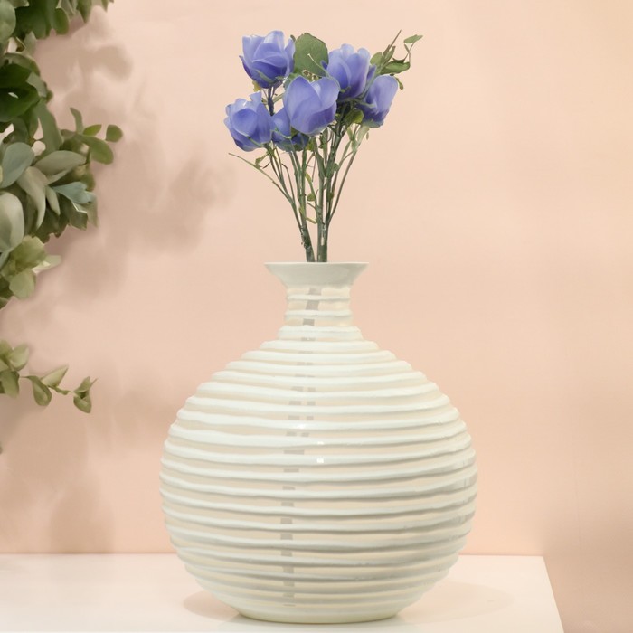 Ваза для цветов «Аркадия» из стекла, белая 23 х 21 х 21 см ваза для цветов октавия полистоун 23 х 23 х 36 см