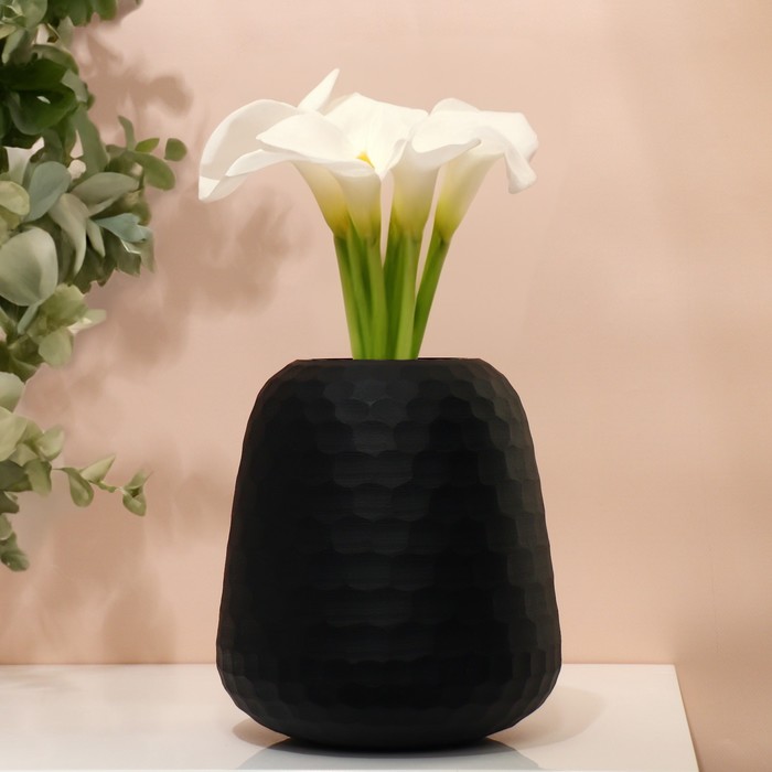 ваза для цветов сердце белое 3 х 9 х 20 см Ваза для цветов «Сара» из черного стекла 22 х 20 х 20 см