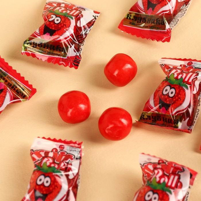 фото Жевательная резинка «мы все пережуем» с начинкой, вкус: клубника, 50 г. фабрика счастья