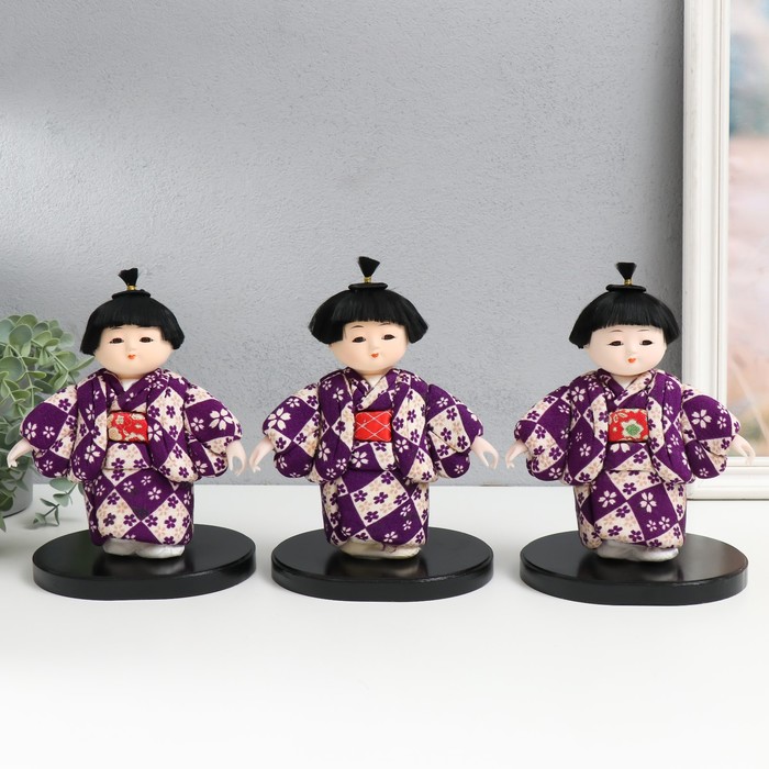 Кукла коллекционная Маленькая девочка в красочном кимоно МИКС 12,5х15х21 см кукла коллекционная девочка в зимней одежде с лопаткой