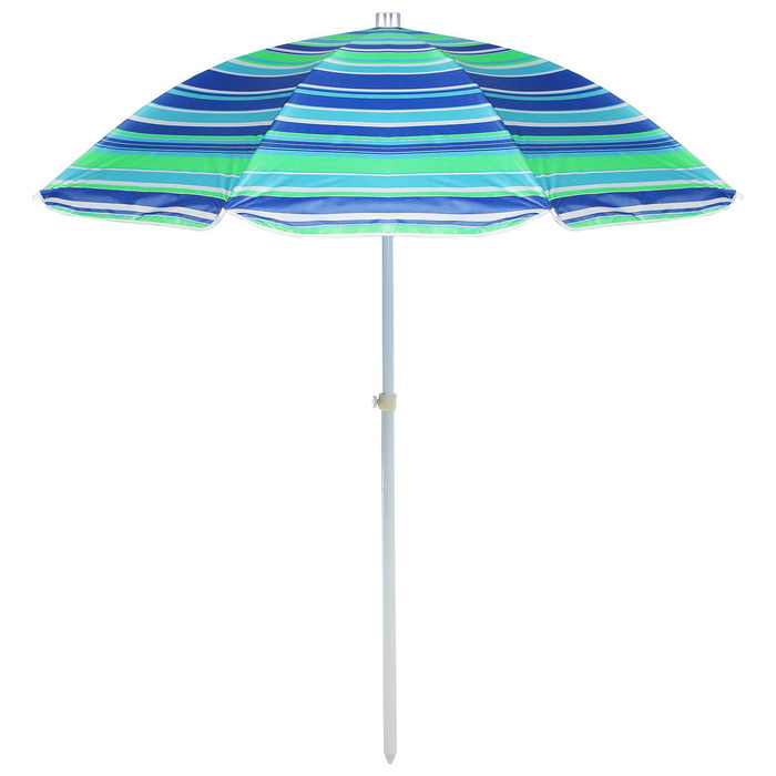 Зонт пляжный «Модерн» с механизмом наклона, серебряным покрытием, d=125 cм, h=170 см, МИКС