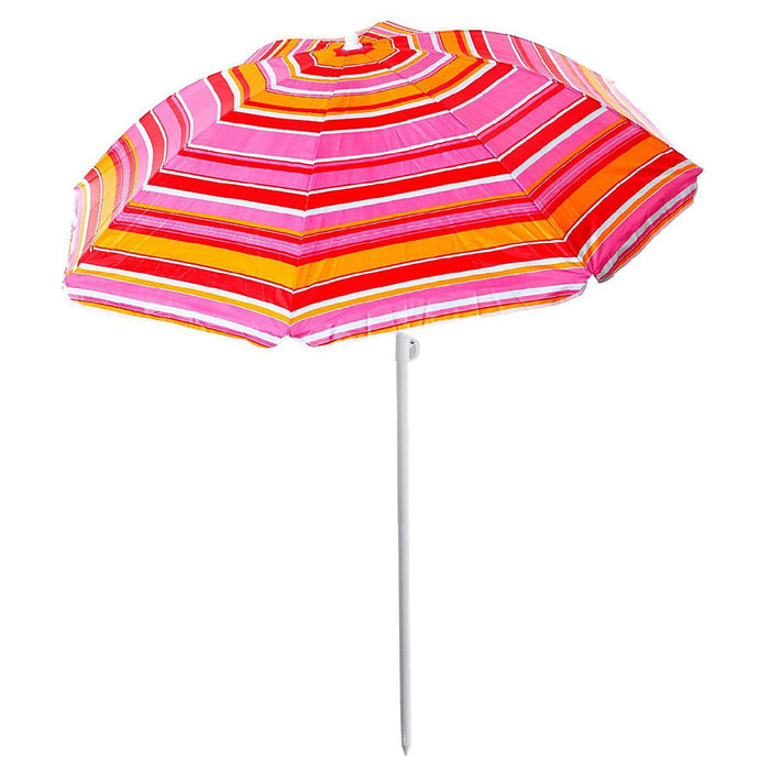 Зонт пляжный "Модерн" с механизмом наклона, серебряным покрытием, d=160 cм, h=170 см, МИКС