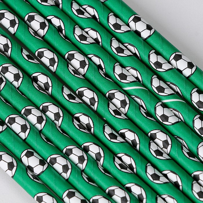 фото Трубочки для коктейля «футбол», набор 12 шт., цвет зеленый страна карнавалия