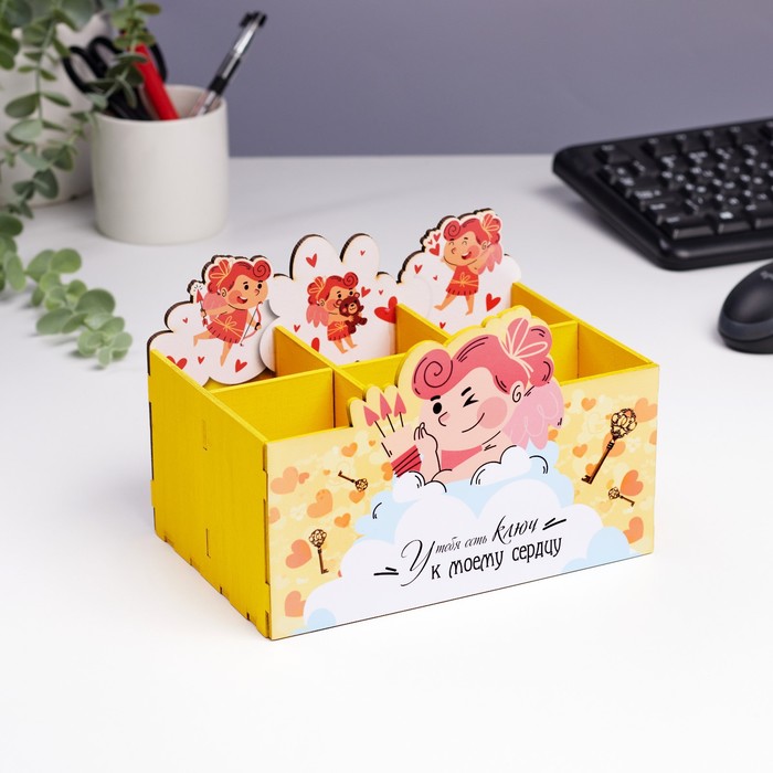 фото Органайзер для хранения мелочей "у тебя есть ключ..." 6 отделений, 18,7х12,5х12,5 см дарим красиво