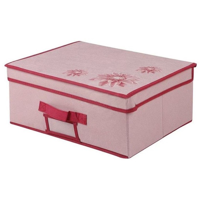 Короб для хранения «Хризантема», 40х30х16 см, розово-бордовый хозяйственные товары handy home короб для хранения хризантема 40x30x16 см
