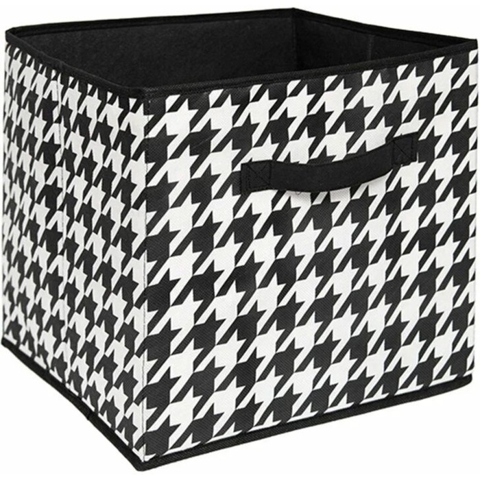Короб-кубик для хранения «Пепита», 30х30х30 см, чёрно-белый