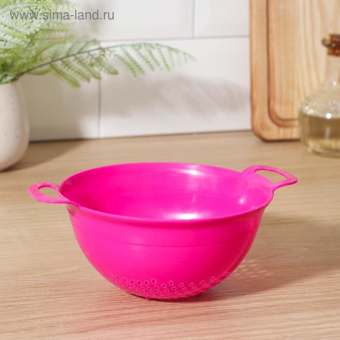  Дуршлаг, d=15 см, с ручками, цвет МИКС