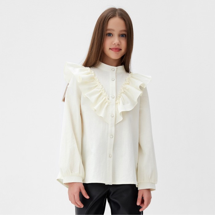Блузка для девочки MINAKU цвет молочный, рост 128 см