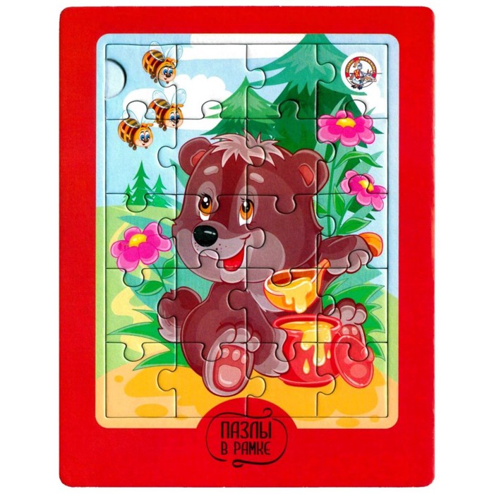 Пазл в рамке «Медвежонок», 20 элементов пазл в рамке раскрась сам медвежонок